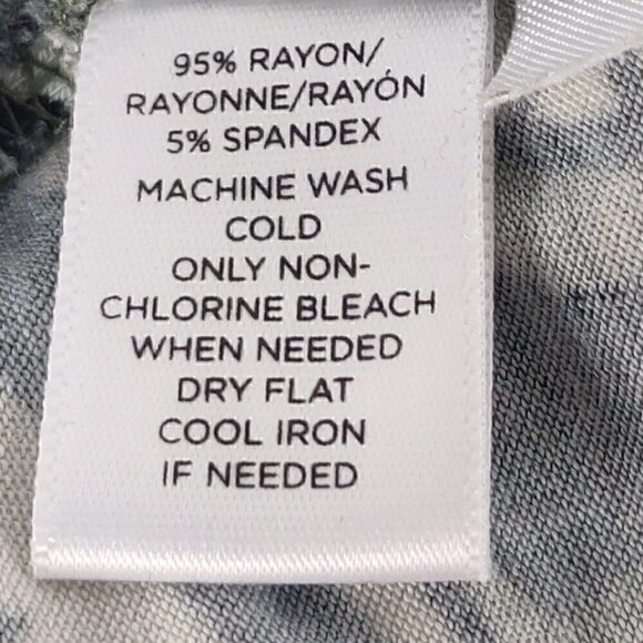 LOFT Ann Taylor Olive/Black/Off White V Neck Floral Drawstring Waist Dress Sz S - Picture 7 of 7